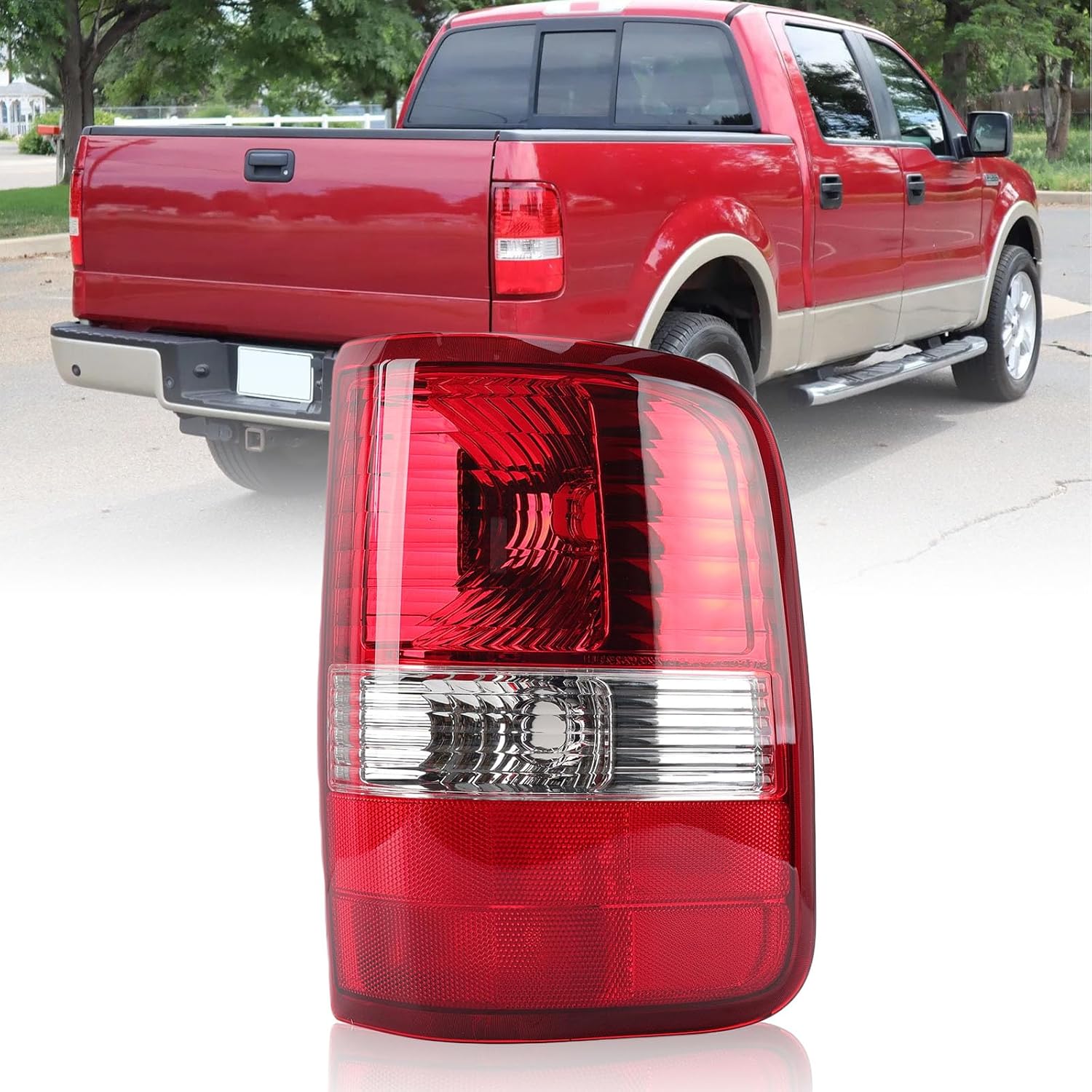 Tail Light Compatible with Ford F150 2004-2008 Left Driver Side Replaces FO2800182 5L3Z13405CA 6L3Z13405BA Taillight Assembly Brake Reverse Running Turn Light (No Bulb)