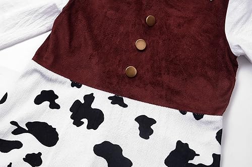 Miniatura 5 de ReliBeauty Disfraz de vaquera occidental para niñas, divertido disfraz de princesa para fiestas navideñas, color blanco