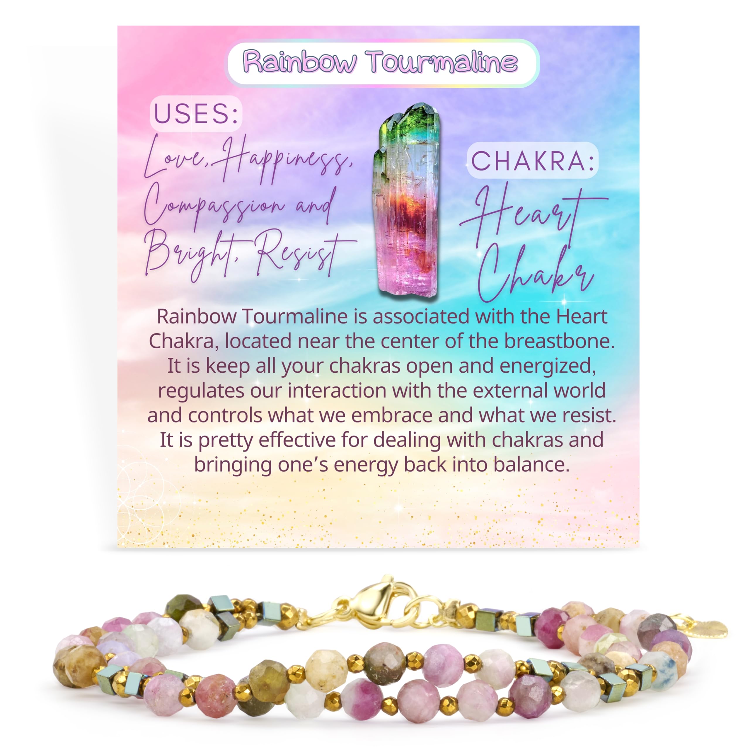 Farfume Beaded Bracelets for Women, Chakra Crystal 4mm Beads Gemstone Natural Stone Bead Spiritual Womens Jewelry Gifts