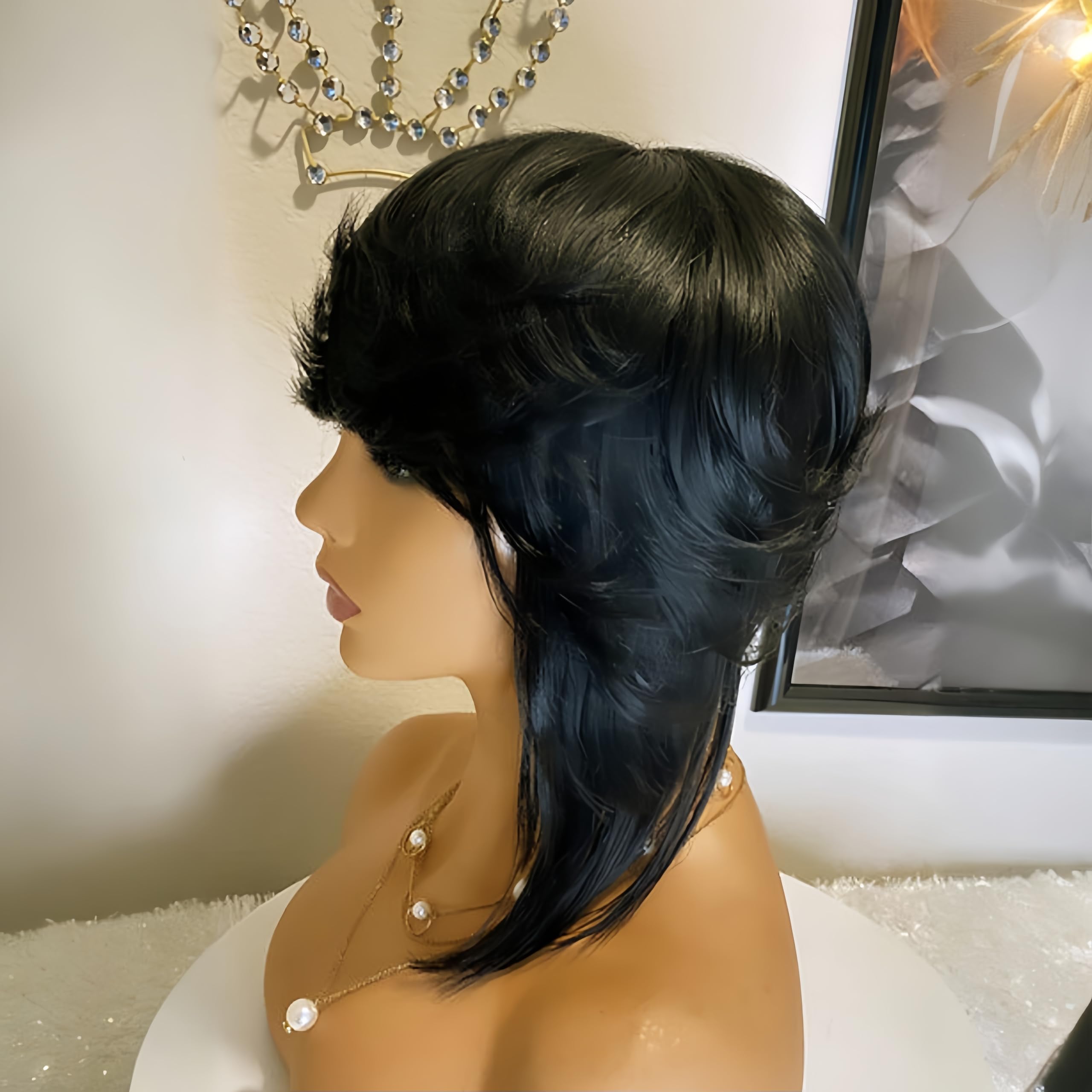 Amazon.com : SisBroSis10A Short Pixie Cut Human Hair Wig  display picture 1