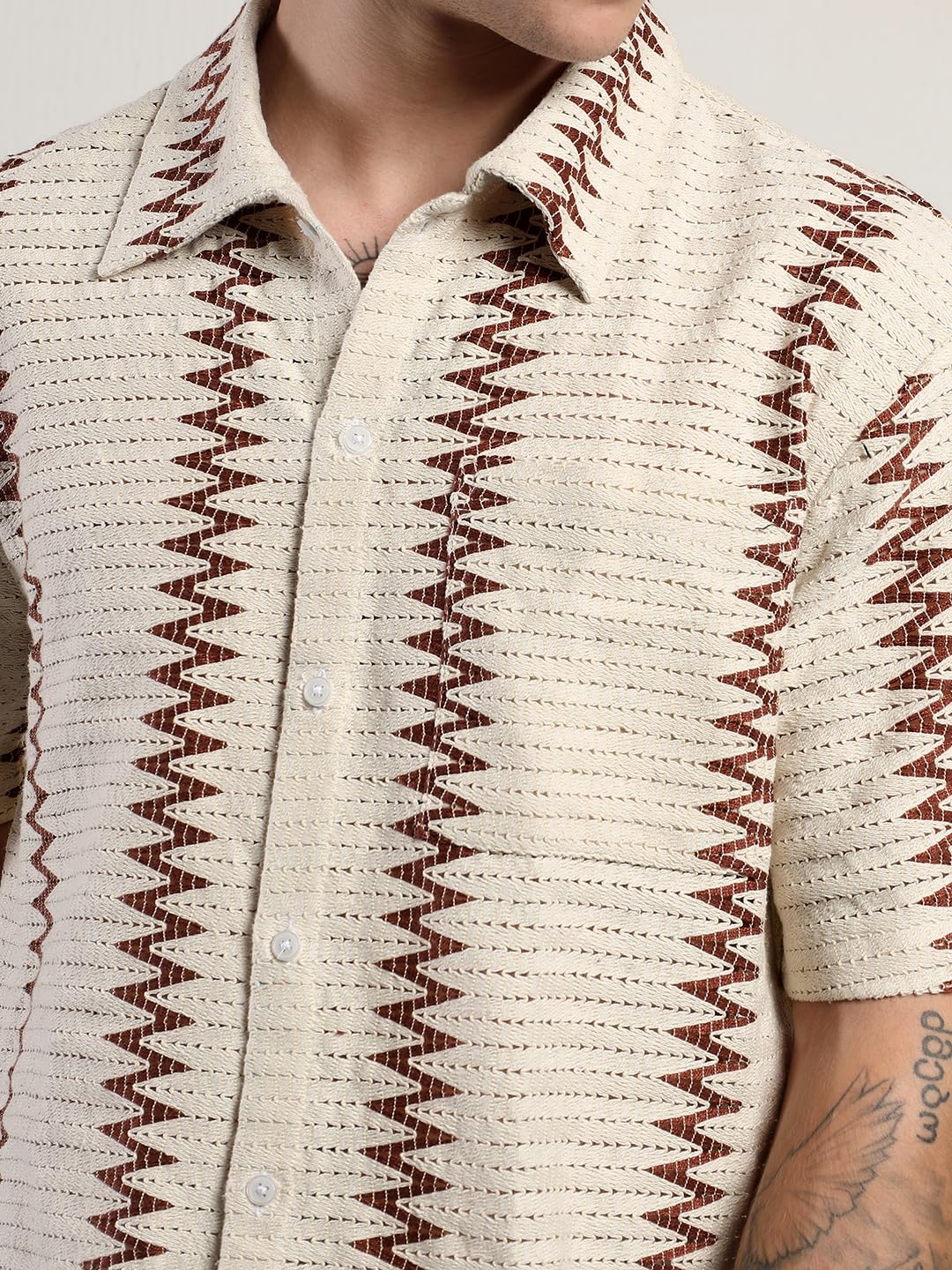 KOTTY Camicia da uomo a righe, vestibilità regolare