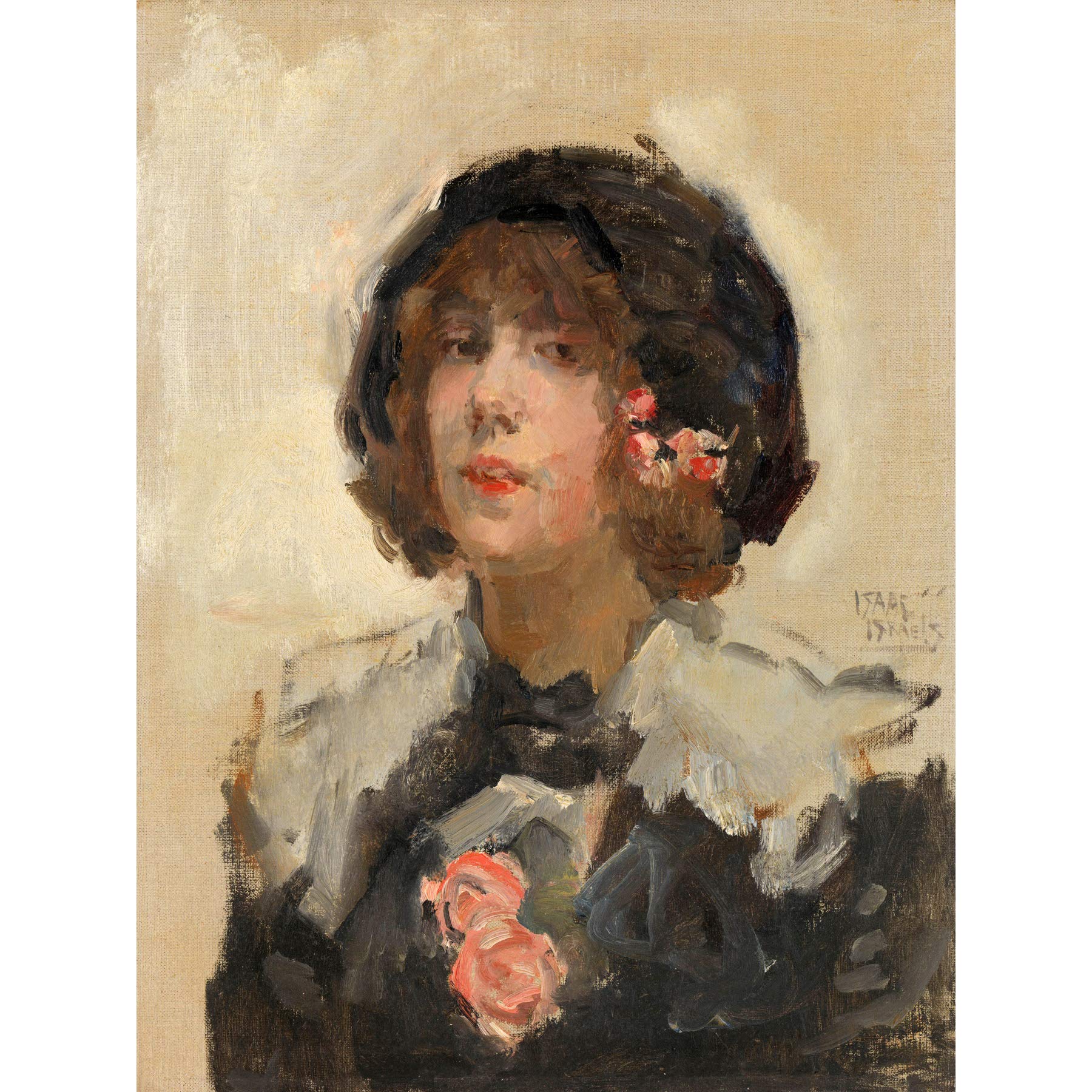 Artery8 Isaac Israels Portrait Of A Woman Painting Large Wall Art Poster Print Thick Paper 18X24 Inch