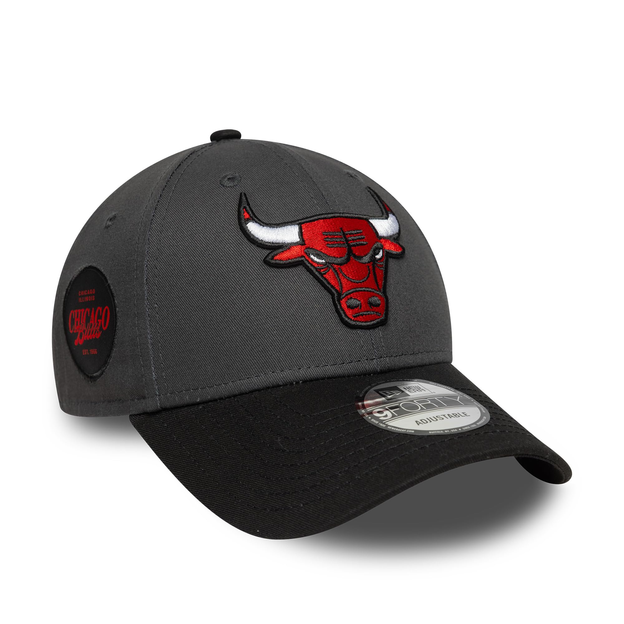 New Era Side Patch 9Forty Chibul Stcblk Charcoal One Size, Szary, rozmiar uniwersalny
