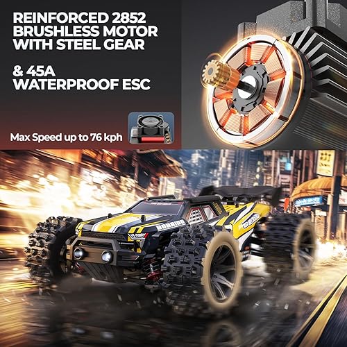 Miniatura 3 de BEZGAR HP141S Fast RC Truck  Escala 114 Offroad impermeable, Monster Truck, Hobby Off Road Electric Car, 4WD Motor sin escobillas