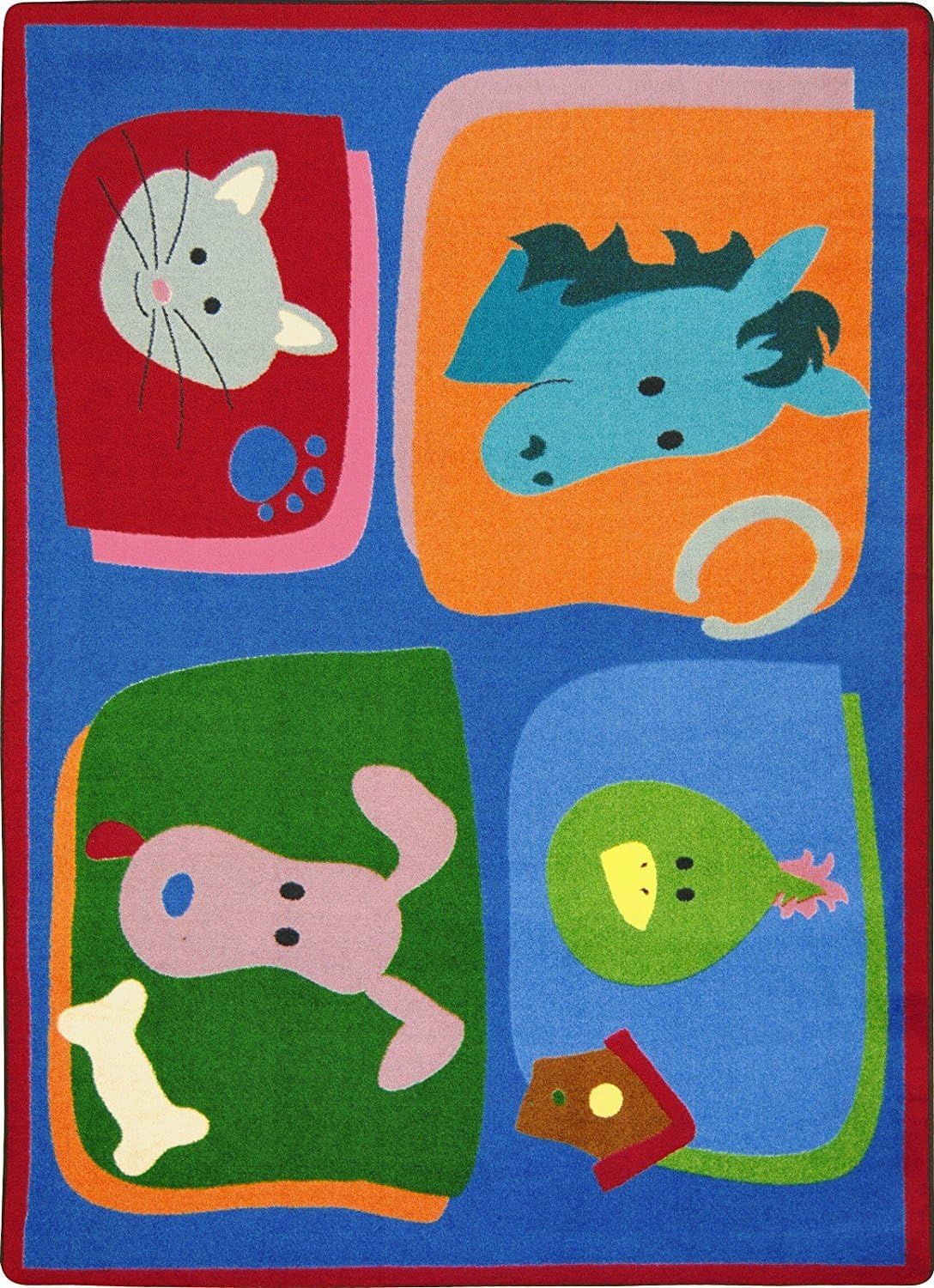 Joy Carpets Kid Essentials Infants & Toddlers My Favorite Animals Rug, Multicolored, 7'8" x 10'9"
