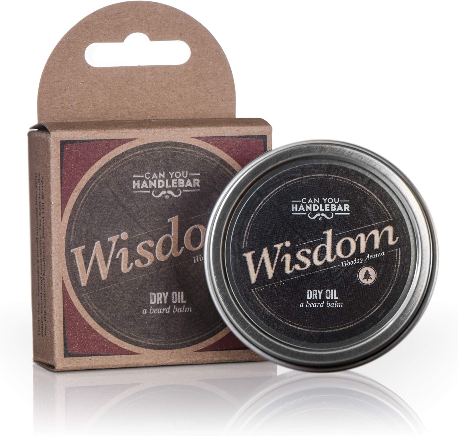 Can You Handlebar Beard Balm for Men, Dry Oil Beard Wax, Natural Beard Care Conditioner Moisturizer Softener Grooming Products, Woodsy and Citrus Scent, 2 oz Stainless Steel Tin