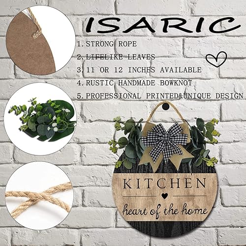 Miniatura 5 de Letrero de cocina de madera, letrero de cocina de madera, letrero de corazón de cocina para pared, 12 x 12 pulgadas, divertido inspirador,