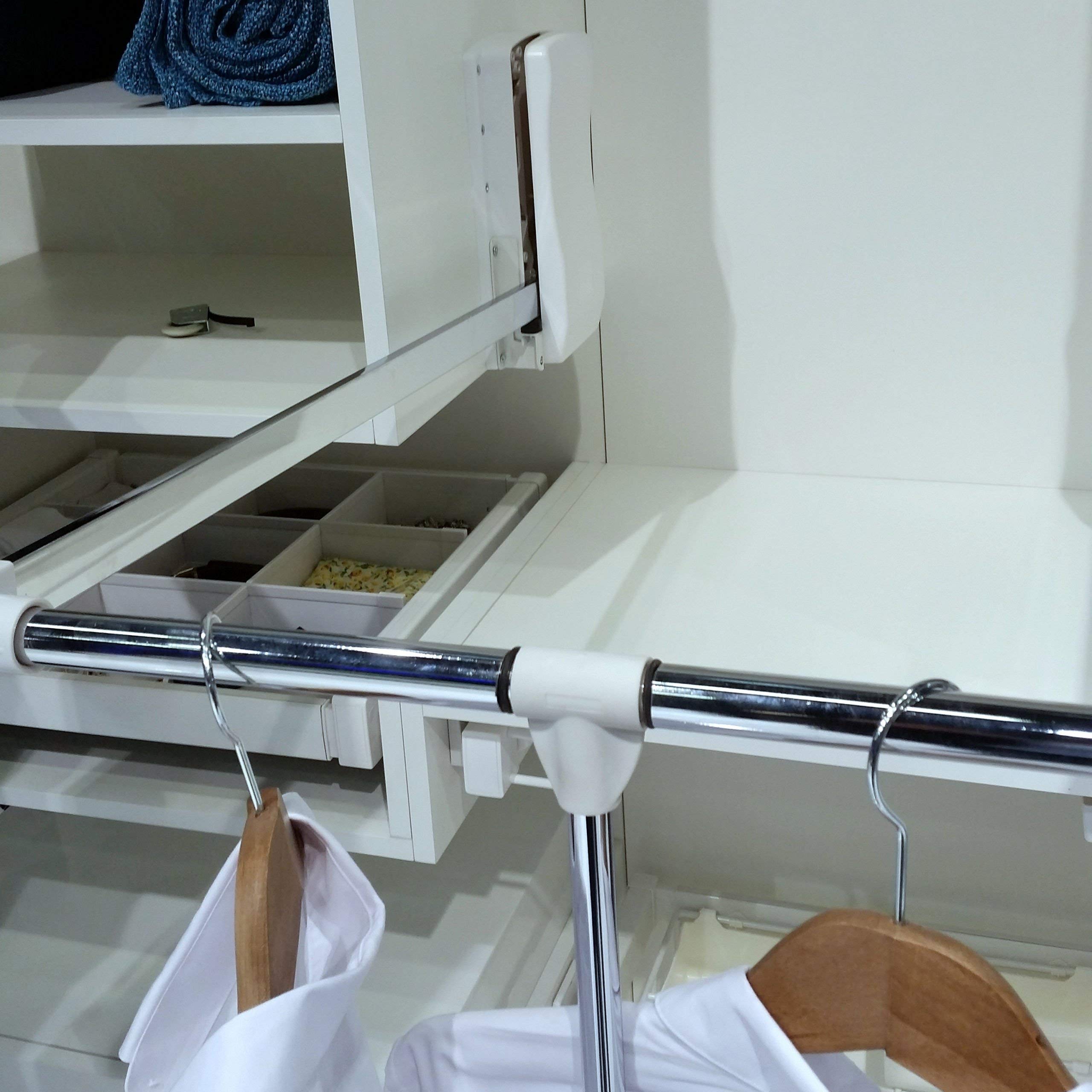 SO-TECH® Kleiderlift weiß Garderobenlift Kleiderstange Wardrobelift Lift Kleiderschranklift