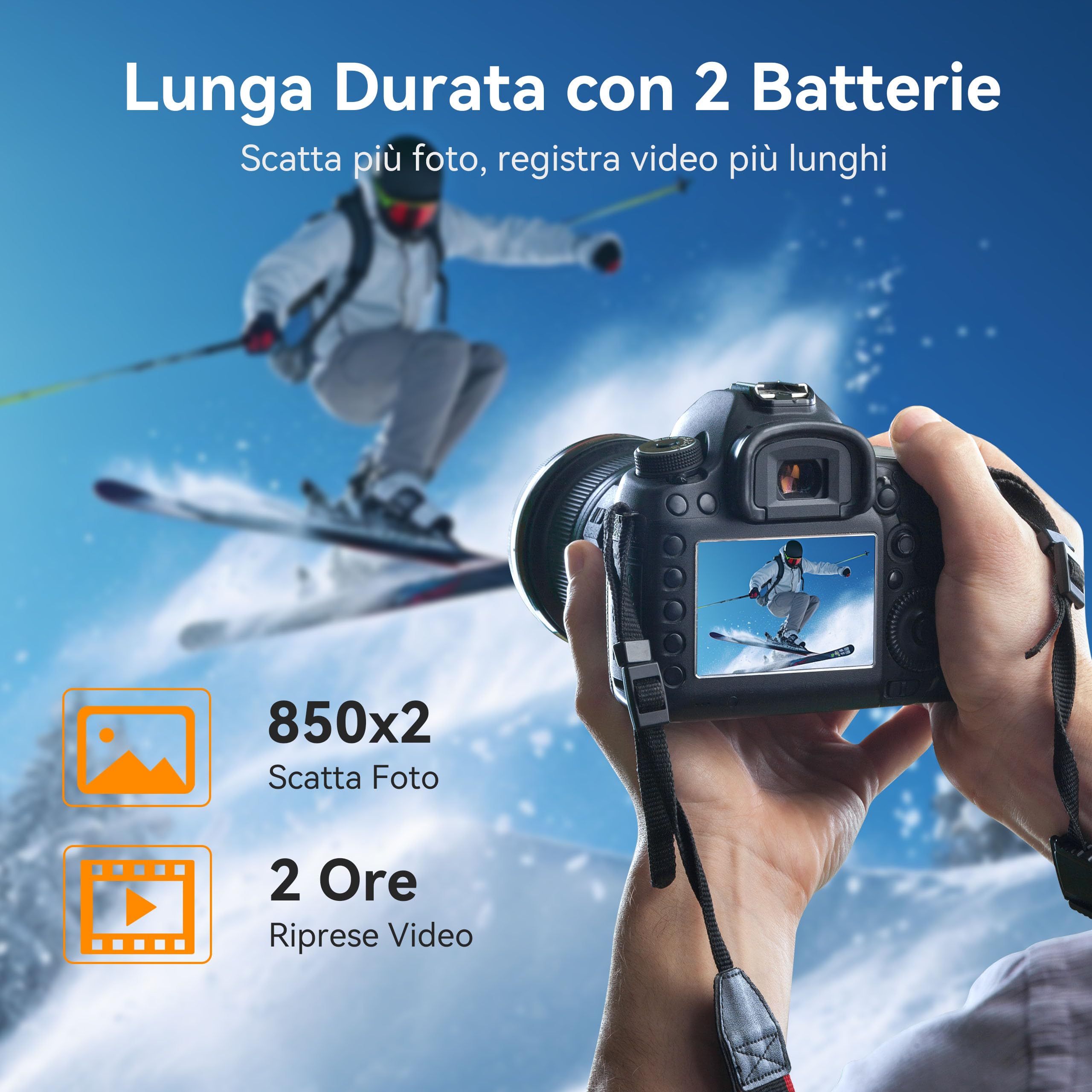 ENEGON Batterie NP-W126S/NP-W126 (2 pezzi) per Fujifilm XT30III, XM5, X100V, X100VI, X-T1/T3/T100, X-A1, X-E1, X-E2, X-E3, X-M1, X-Pro1, HS30EXR, HS35EXR, HS50EXR, con caricabatteria USB doppio