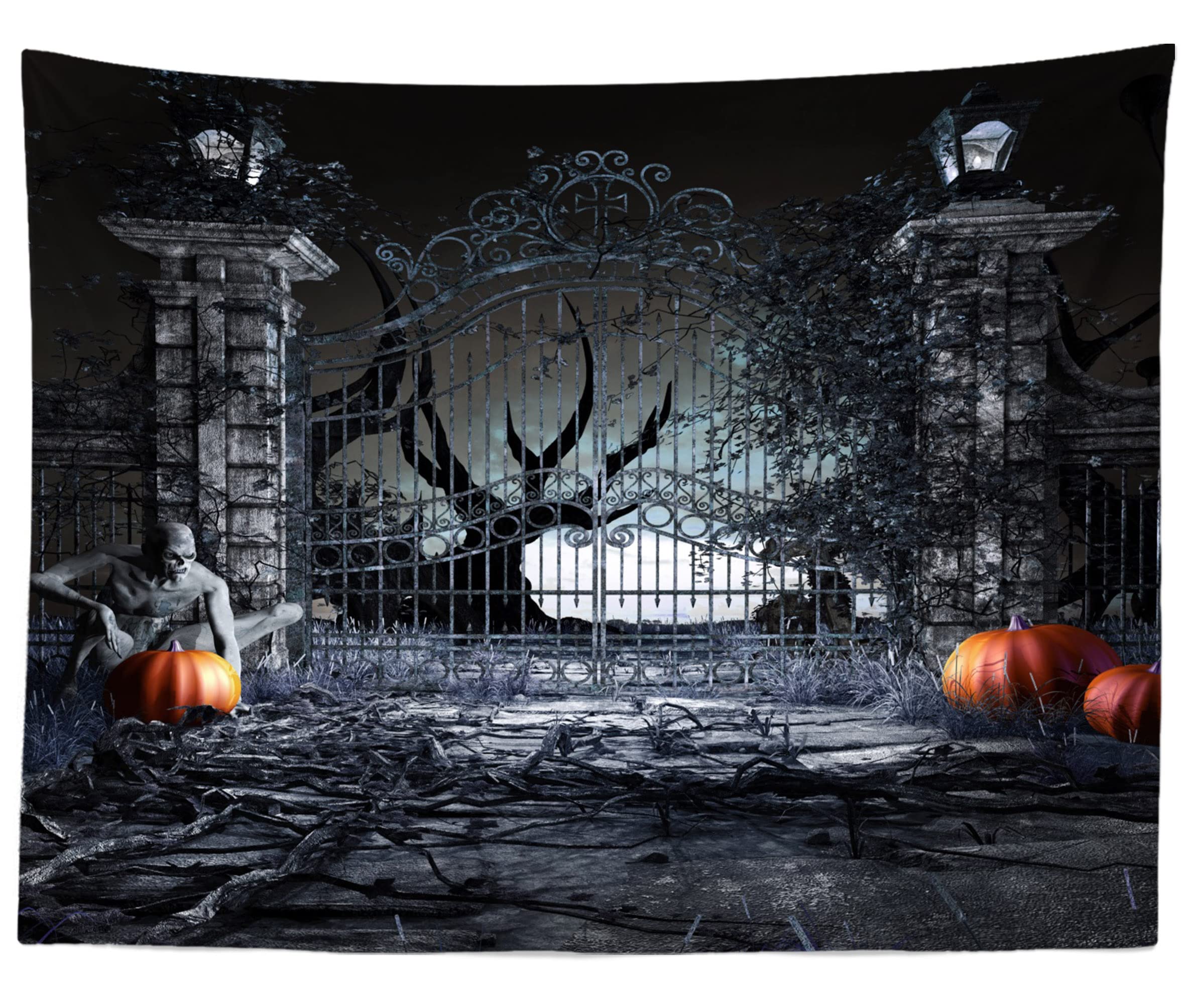 BELECO 7x5ft Fabric Happy Halloween Disco Backdrop Pumpkin Lanterns With Headphone DJ Neon Music Dance Prom Nightclub Background For Photography Halloween Party Disco Decorations Photo Studio Props - View #2