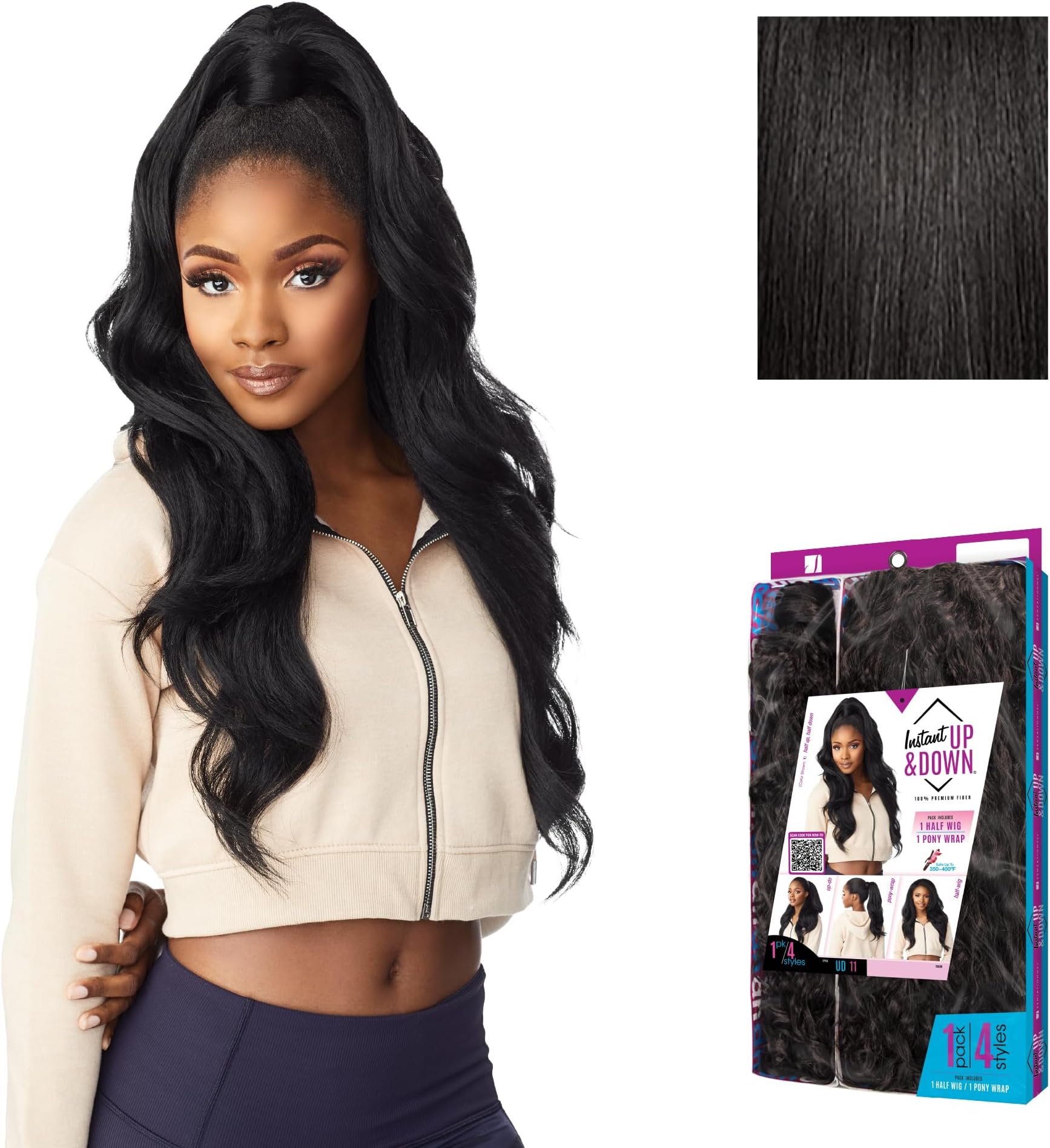 Sensationnel Instant Up & Down Pony Wrap Half Wig (11/1B)