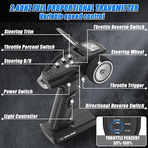 Miniatura 7 de Scientoy Autos RC 116 de 45 KPH, 4WD todo terreno de alta velocidad, camión RC todoterreno con 2 baterías recargables, 60 minutos de tiempo de