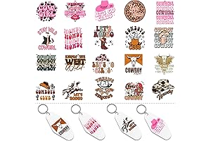 Western Country UV DTF Wrap Stickers for Motel Keychain