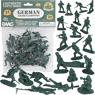 BMC CTS WW2 German Assault & Medic Plastic Army Men - 24pc Forest-Green Soldiers