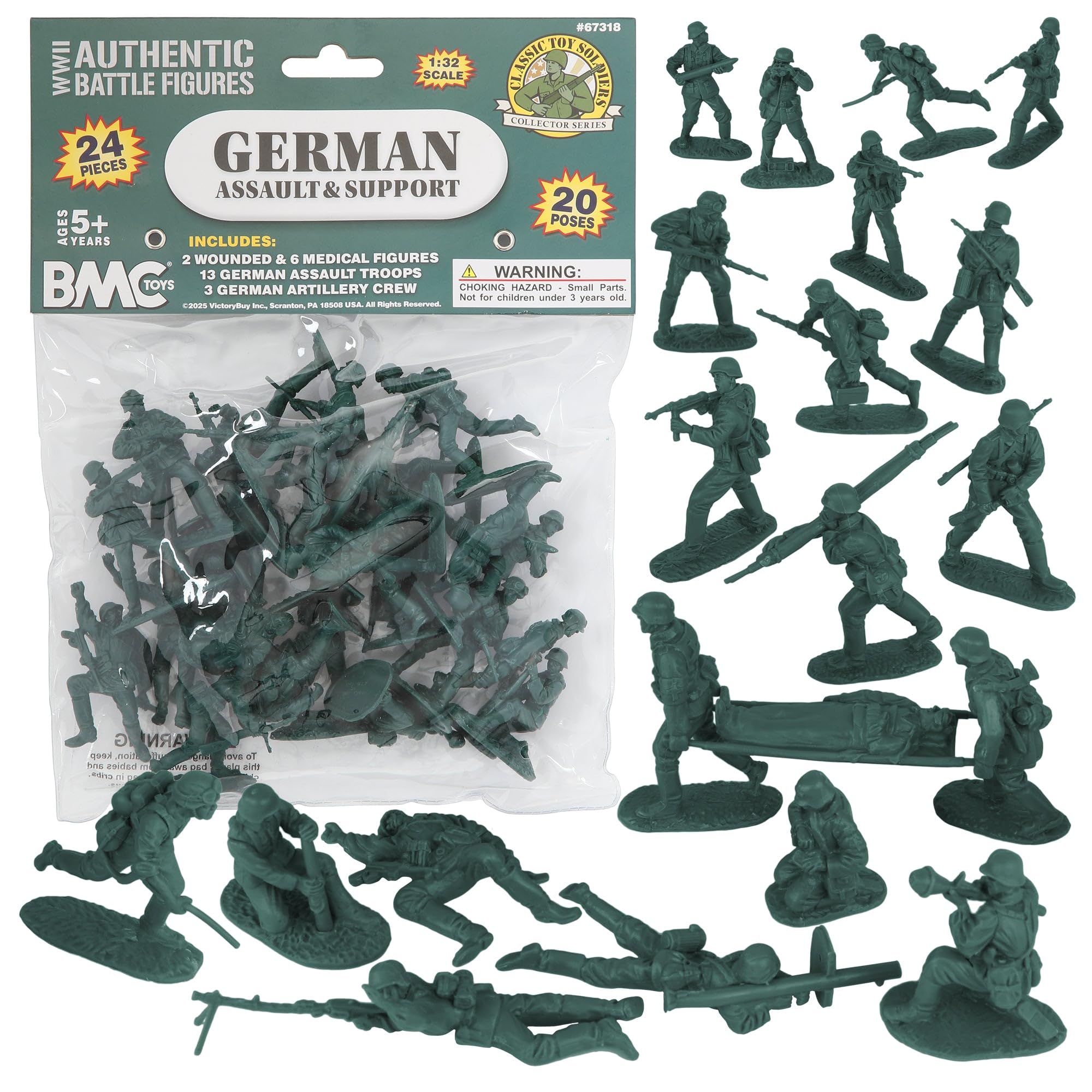 Amazon.com: BMC CTS WW2 German Assault & Medic Plastic Army Men
