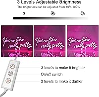 Vista 2 de Letrero de neón LED grande para decoración de pared, 28 pulgadas, con texto en inglés "You are Like Really Pretty Pink Neon Sign" para fiesta