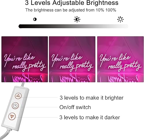 Miniatura 8 de Letrero de neón LED grande para decoración de pared, 28 pulgadas, con texto en inglés "You are Like Really Pretty White", para fiestas de