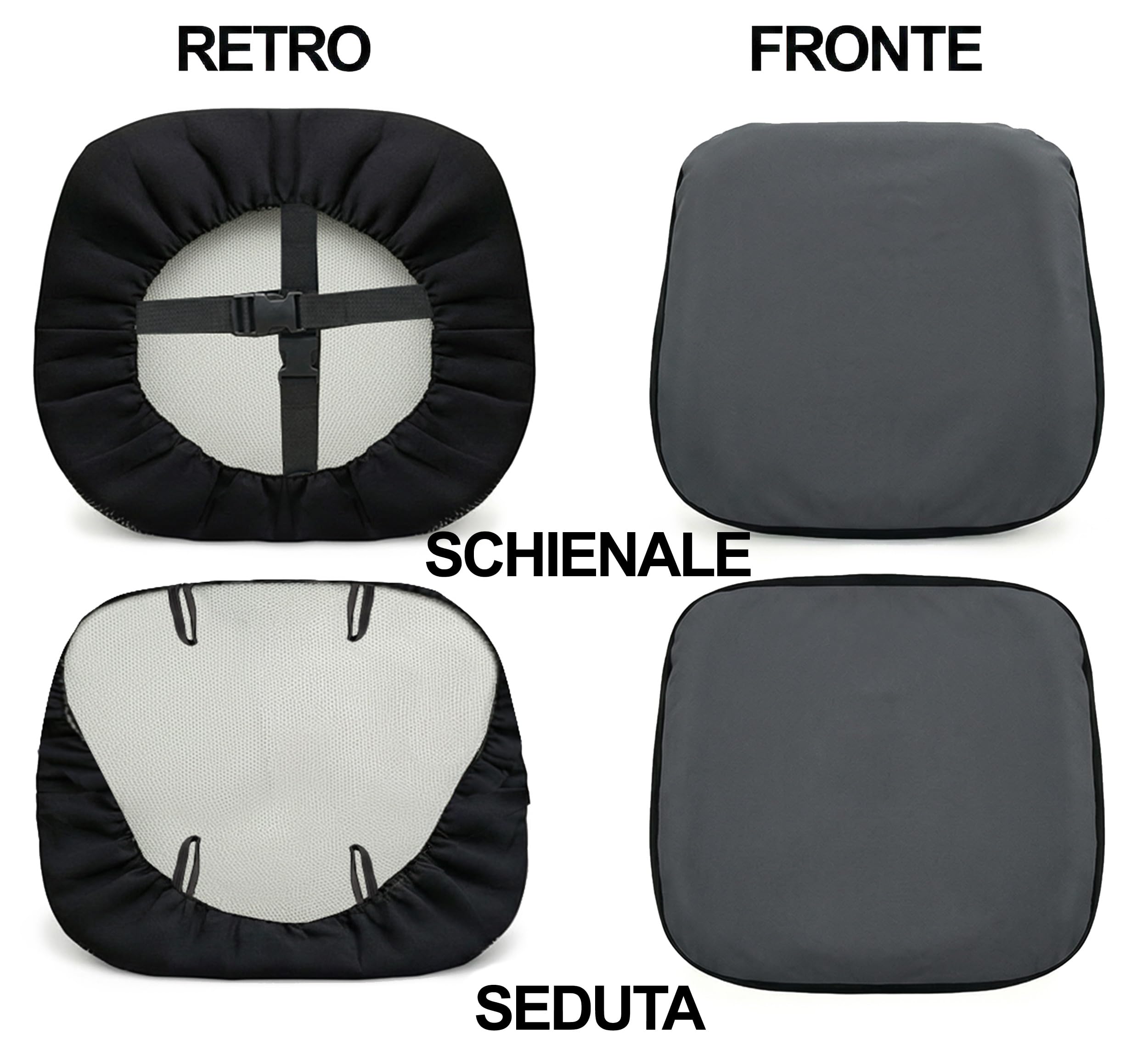 Auto Accessori Lupex - LS33 Housse de siège universelle - Assise et dossier doux combinés, coutures renforcées, protection et confort pour sièges agricoles (gris en tissu)
