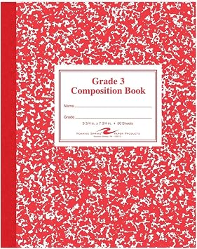 Roaring Spring Paper Products Composition Book, Grade 3 Ruled, 50 Sheets, 9-3/4 x 7-3/4 Inches, Red ROA77922