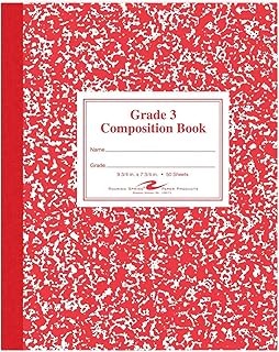 Roaring Spring Paper Products Composition Book, Grade 3 Ruled, 50 Sheets, 9-3/4 x 7-3/4 Inches, Red (ROA77922)