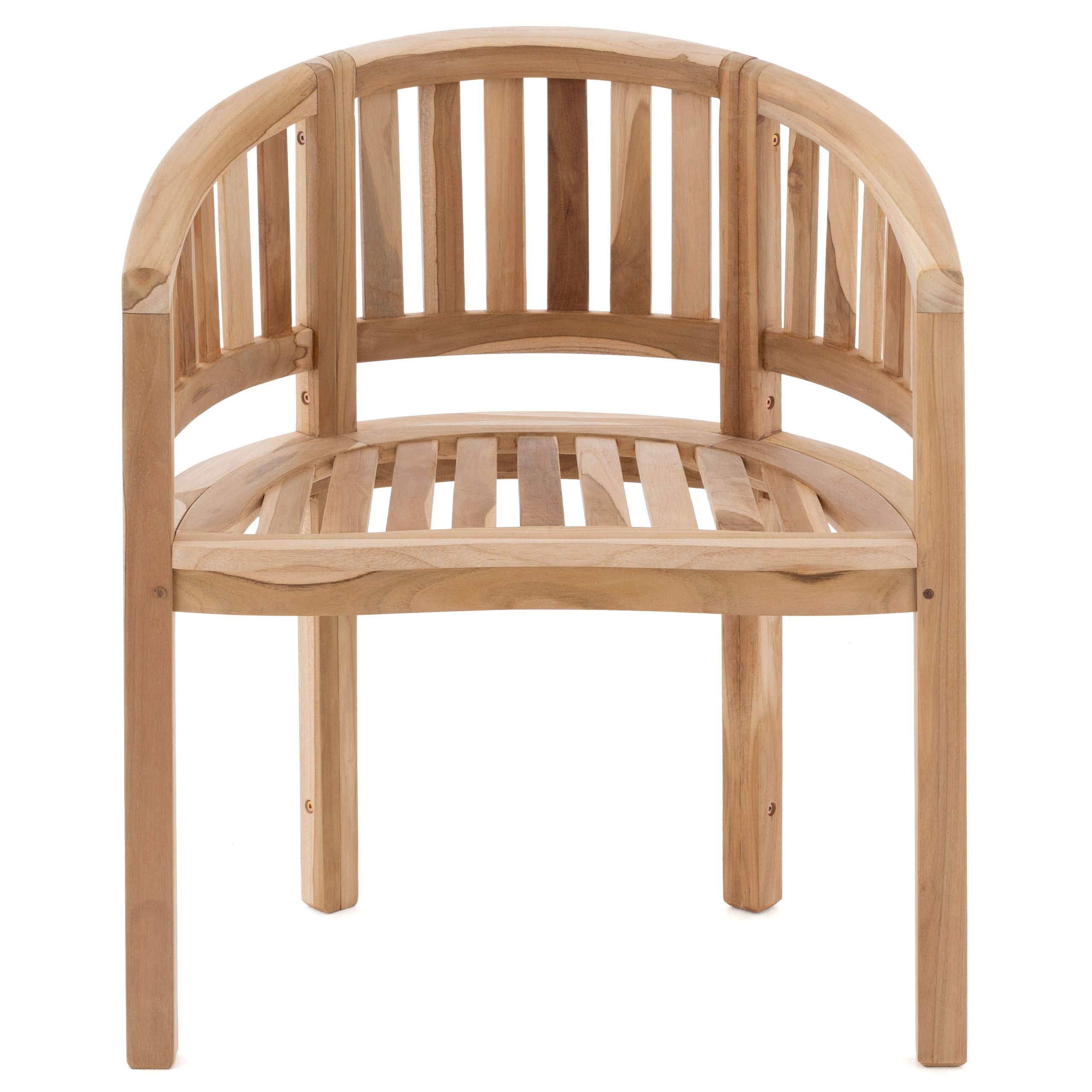 DIVERO Bananenstuhl MIAMI aus Teak Holz, unbehandelt – Natur-Braun