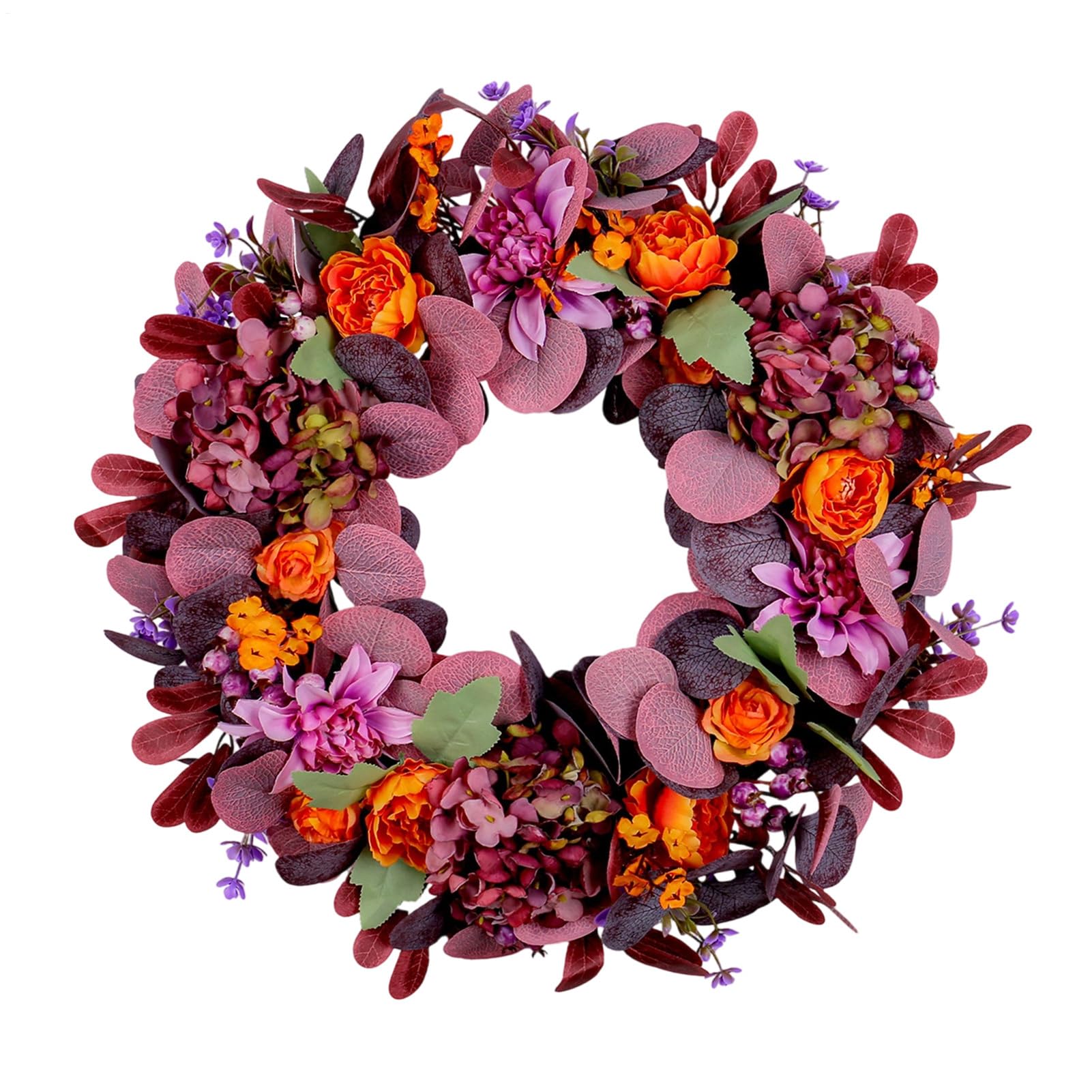 Couronne d'automne mur et cheminée pour décoration de cour