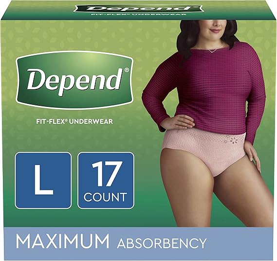 Depend Underwear for Women, SuperPlus, Large, Pack/16 Amazon.co.uk