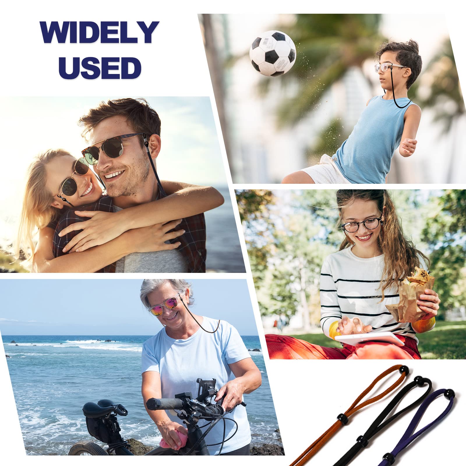 Qufiiry 3 Piezas Cordones para Gafas, Cuerda Gafas, Correa Gafas, Cordón Gafas, Cuerda para Gafas, para Gafas para Hombres y Mujeres