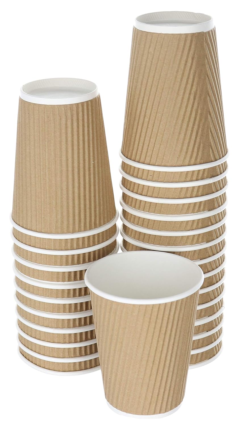 Buy Disposable Coffee Cups 14 OZ Set of 25 Doubled Walled Paper Cups