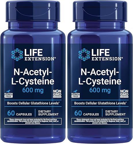 Miniatura 12 de Life Extension N-acetil-L-cisteína (NAC), respuesta inmune, salud respiratoria, salud hepática, NAC 600 mg, defensa antioxidante, radicales libres