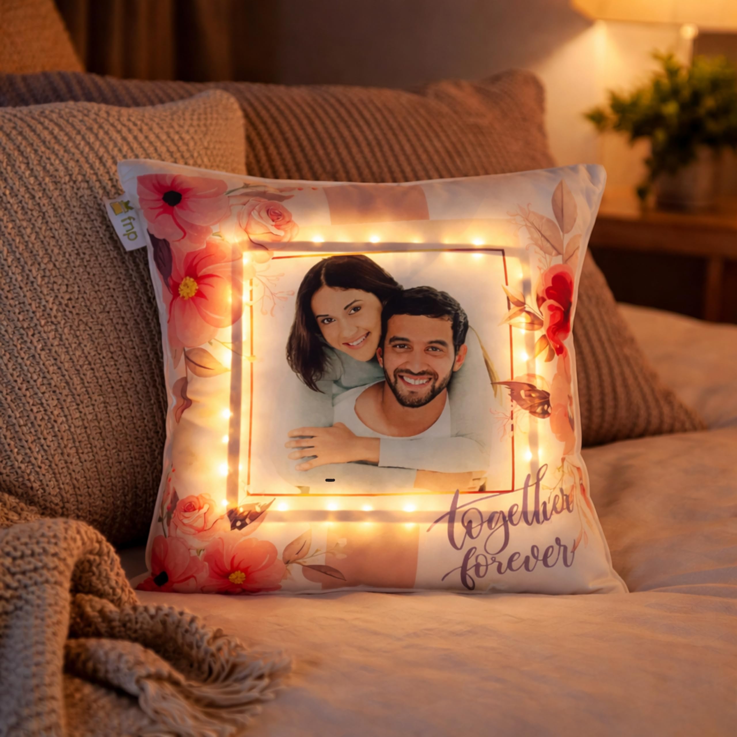 fnp Personalised Love Affair LED Cushion with Custom Text or Image, Perfect for Gifts or Home Décor-picture-11
