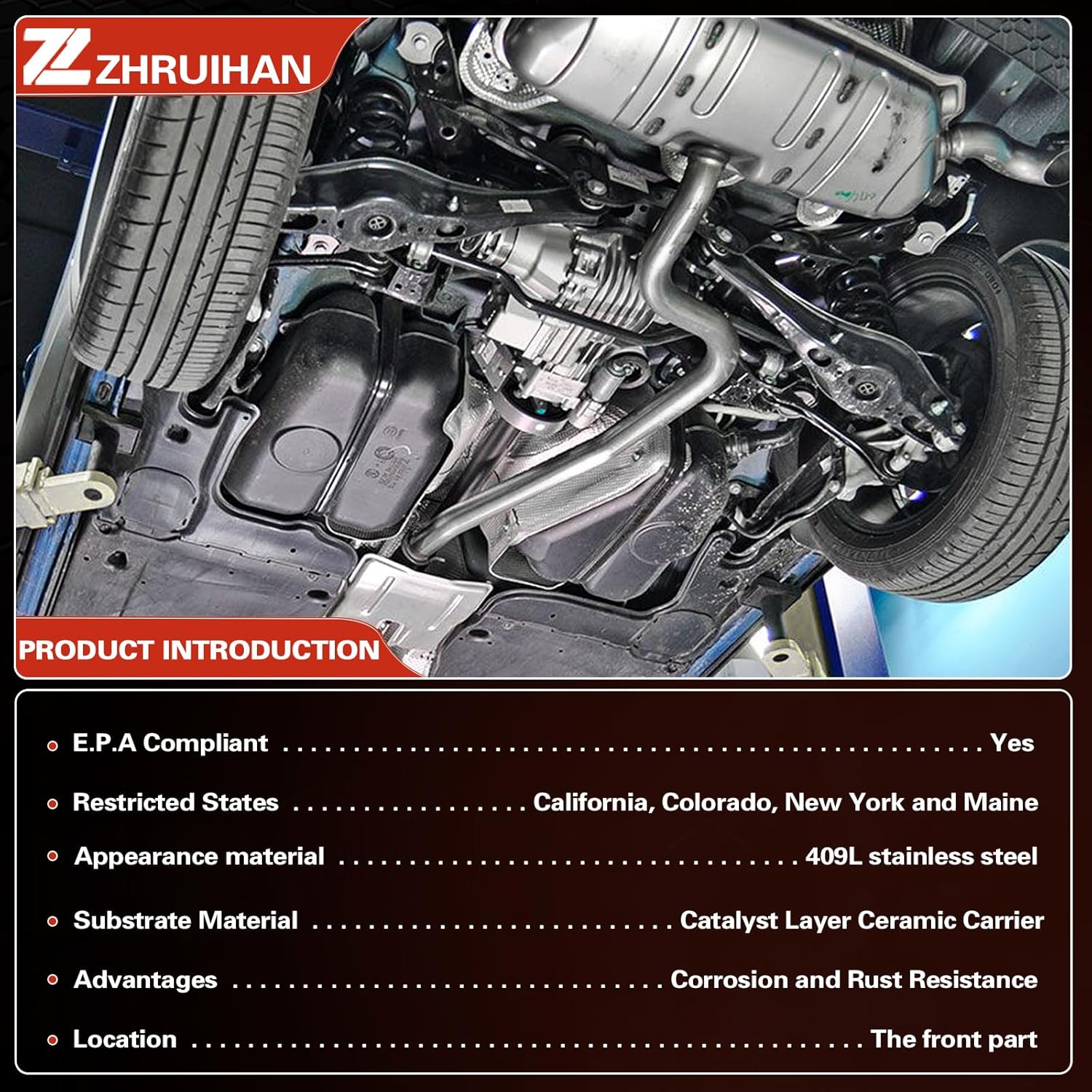 High Flow Catalytic Converter Kit Compatible with F150 2004-2006 & Mark LT 2006-2008 5.4L V8 engine 4WD Transmission, Replace# 645217 53569 645218 50553 EPA Compliant