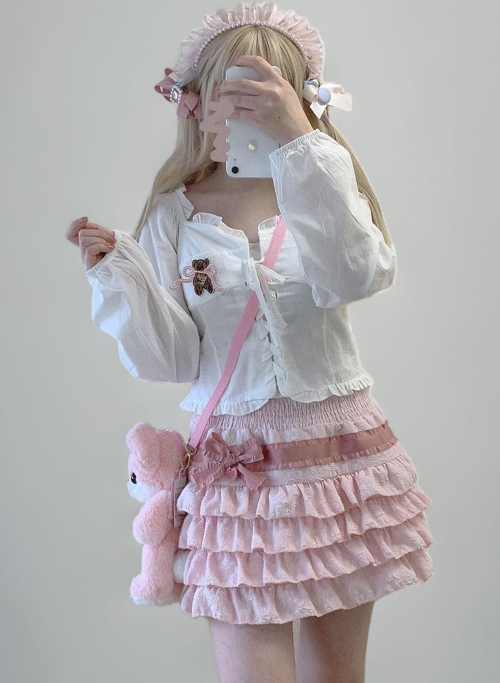 Elastic Waist Lolita Cake Mini Skirts for Women Girls High Waist Pleated Skirt Y2K Layered Skirt