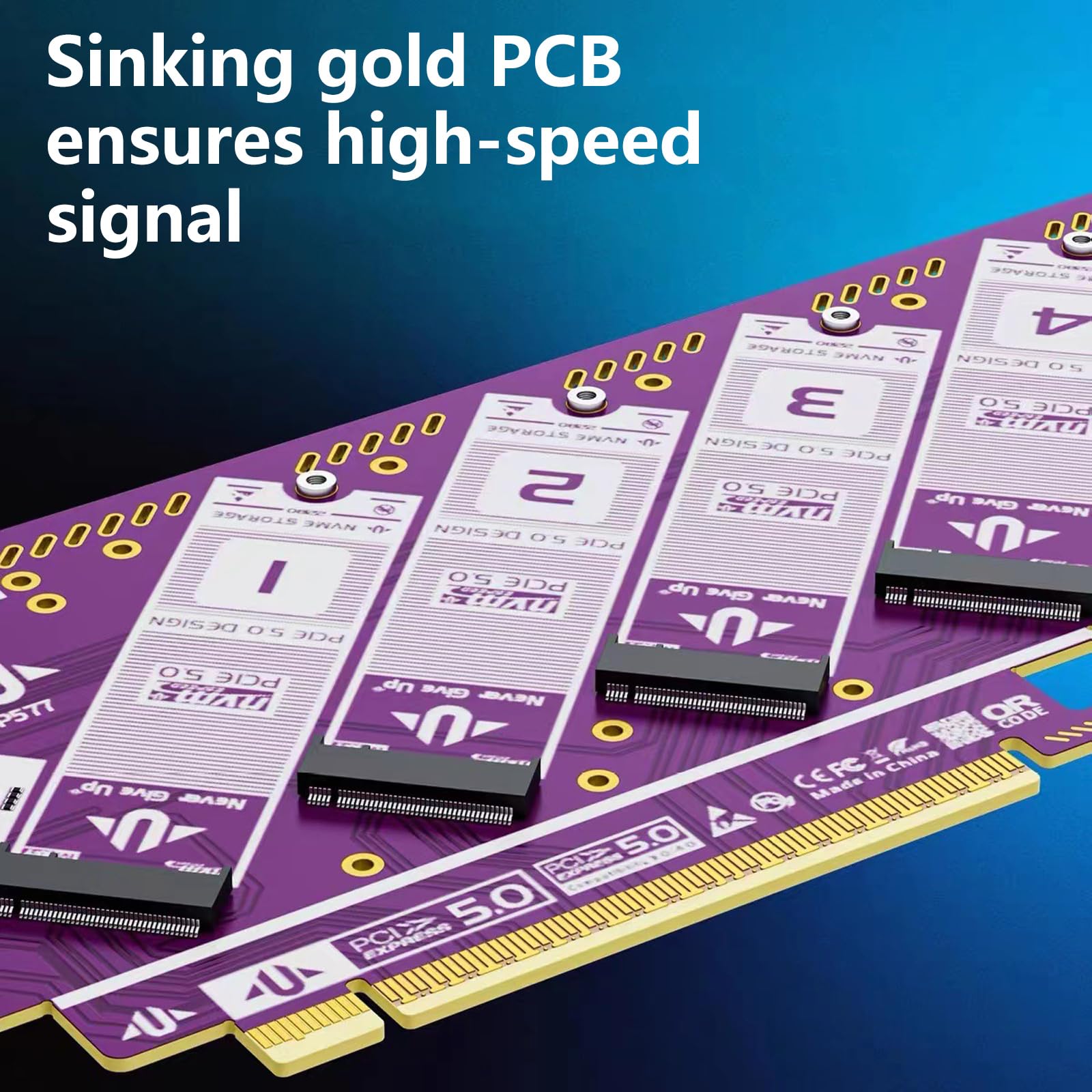 Scheda espansione PCIe 5.0 a 4 Porte velocità 32 / s 4