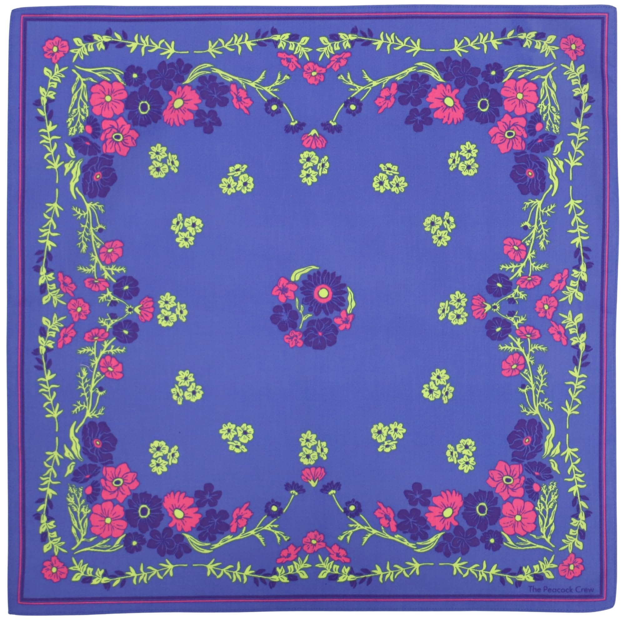 The Peacock Crew Premium Soft Cotton Designer Bandana for Men and Women 22x22 in