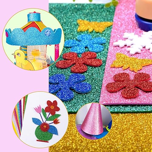 Miniatura 3 de 10 hojas de espuma con purpurina para manualidades, papel de cartulina A4, papel adhesivo autoadhesivo para construcción de Navidad, álbum de