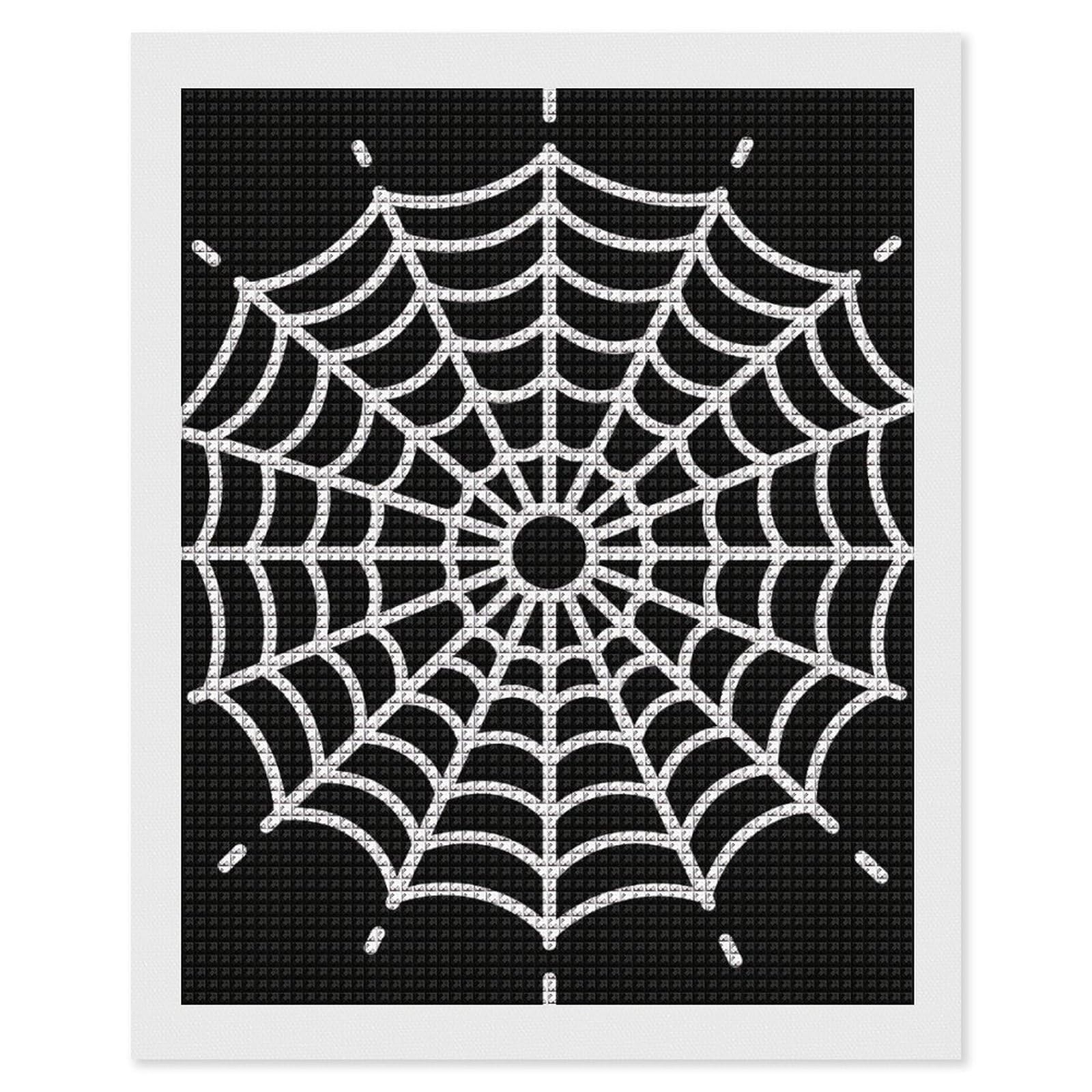 FodPand Spider Web 5D Diamond Painting Kits for Adults Beginners Full Drill Square Diamond Dots Pictures Gem Art Supplies for Home Wall Room Decoration DIY Craft Set Gift 16x20