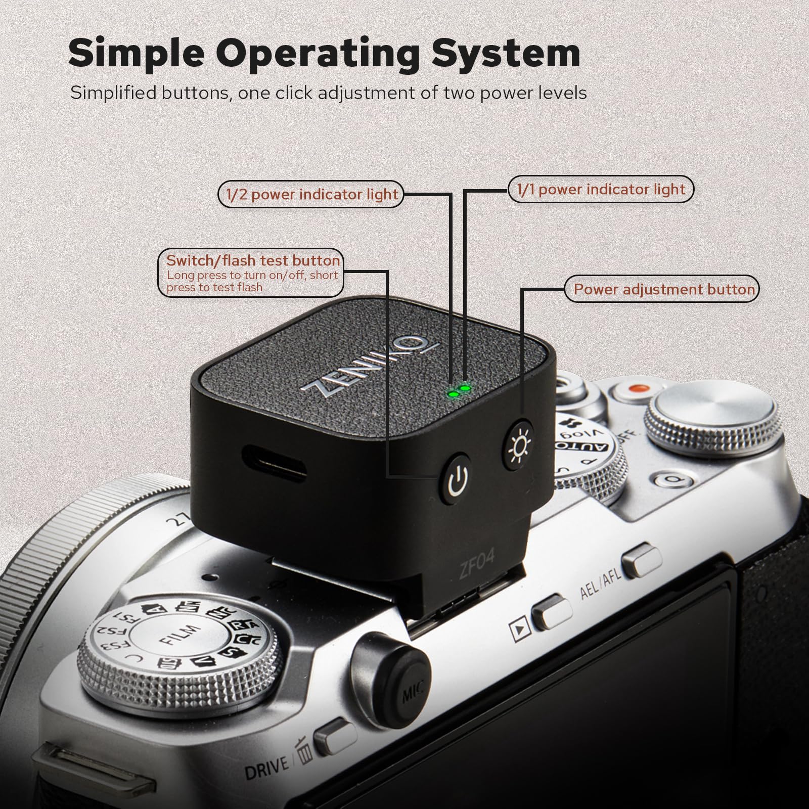 Amazon | ZF04軽量オンカメラフラッシュ、ミニフラッシュ