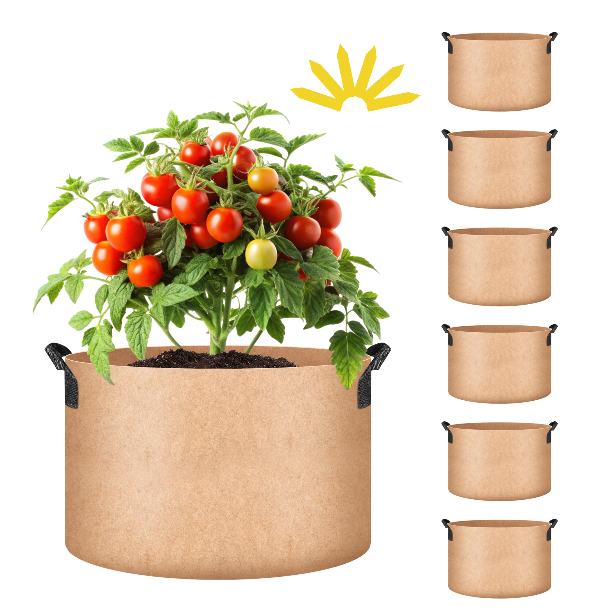 iPower Plant Grow Bag 7 Gallon 6-Pack