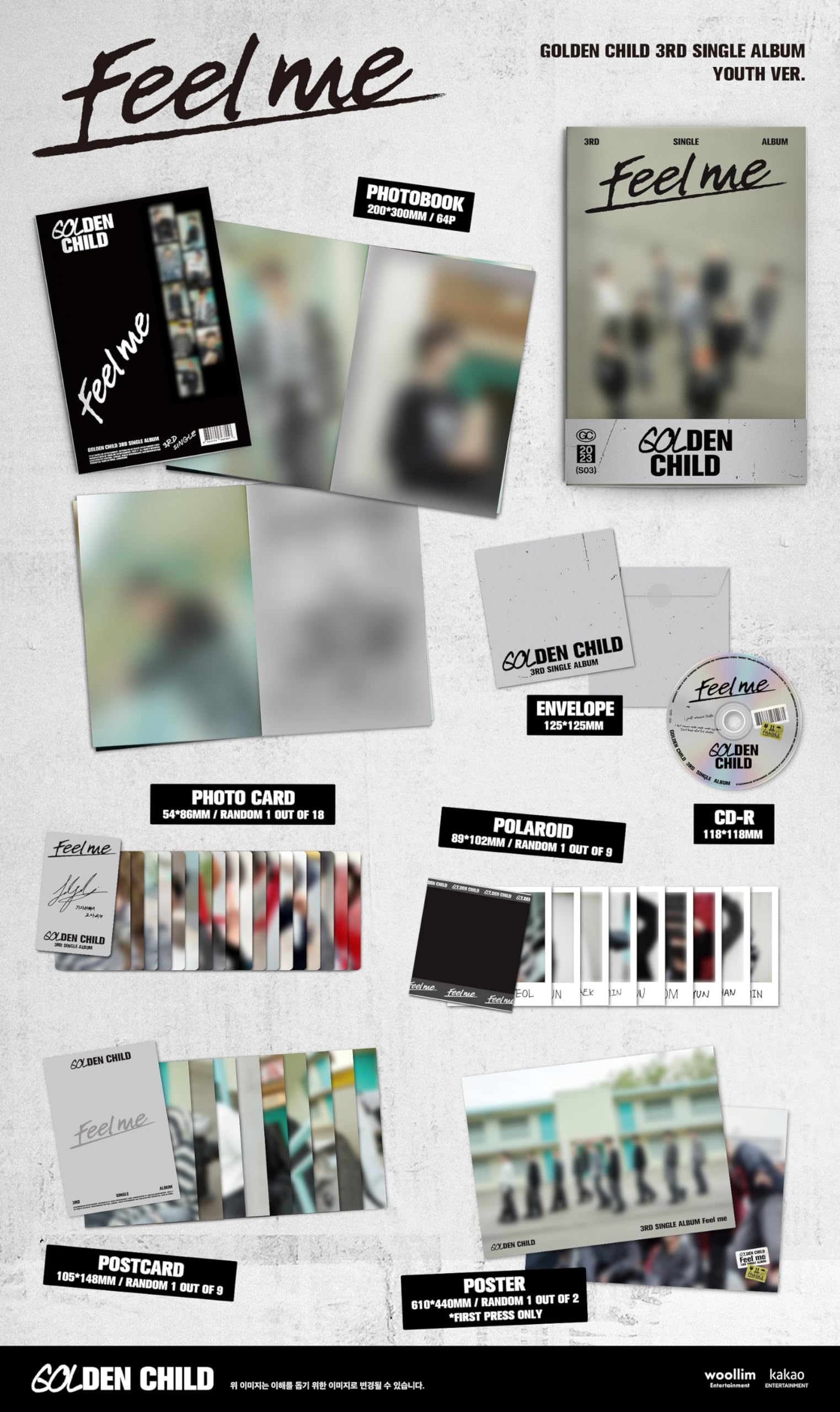 Amazon.com: KPOP Golden Child Feel me 3rd Single Album Random