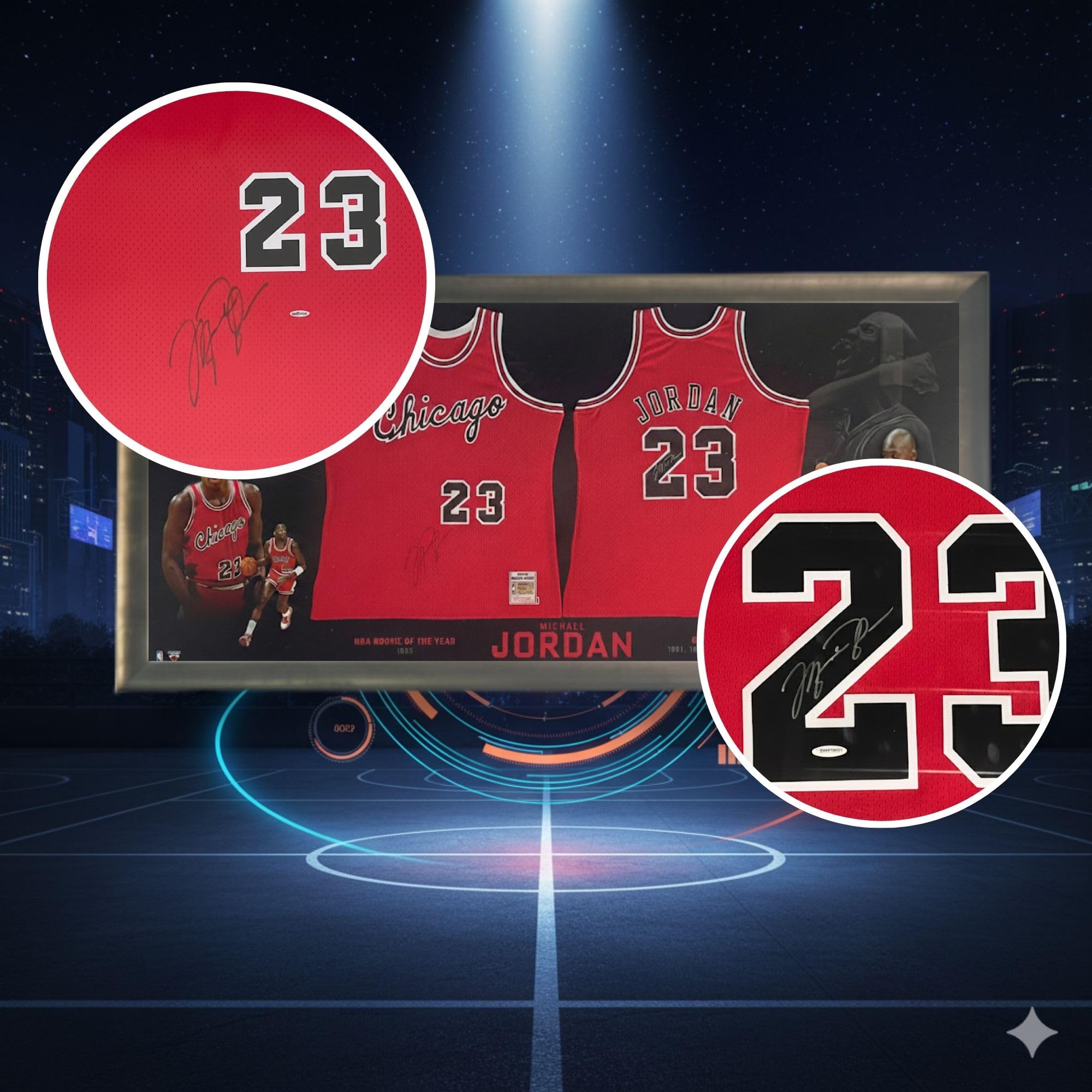 Michael Jordan Epic Chicagos Framed Rookie & Final Season Jerseys