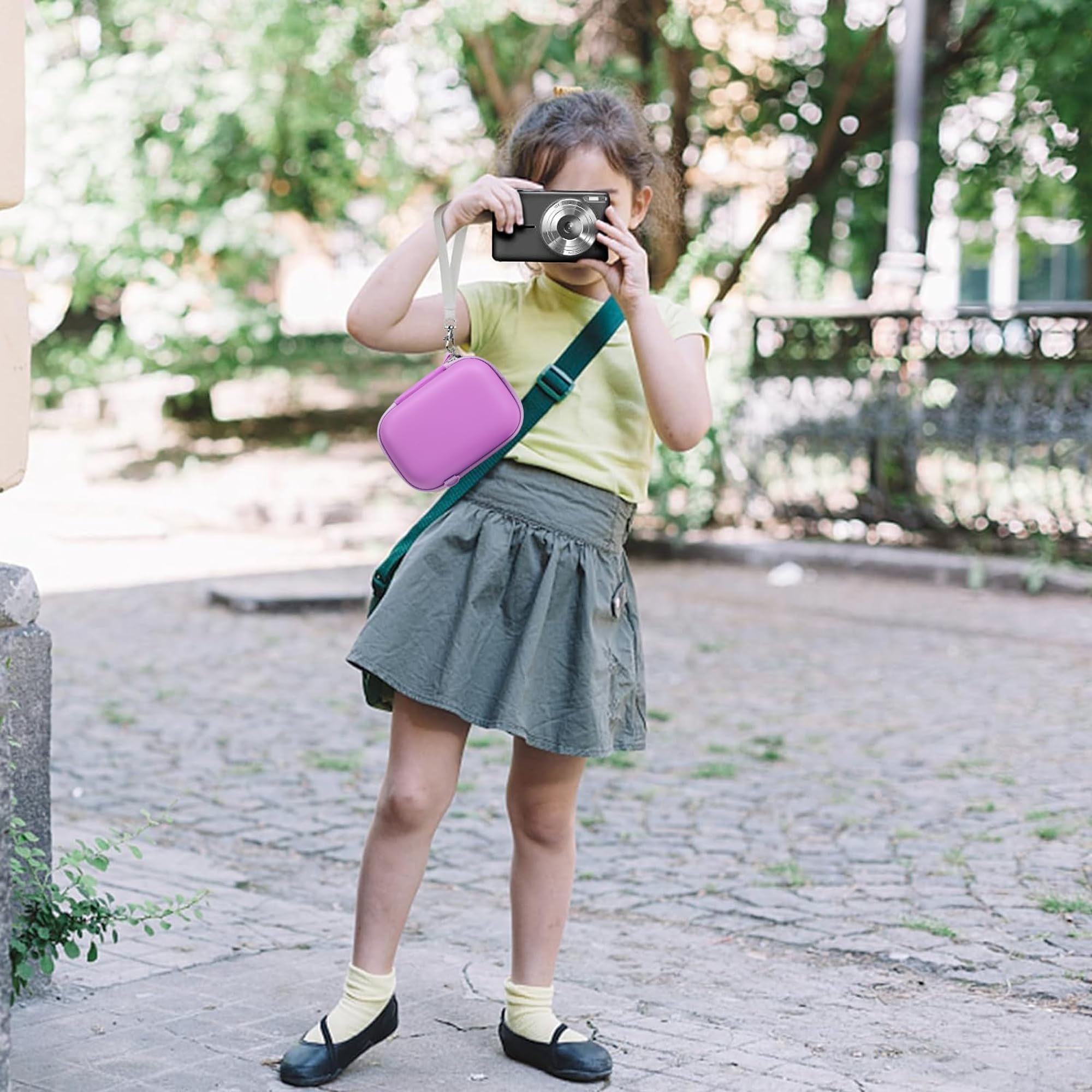 Leayjeen Macchina Fotografica Digitale Custodia, compatibile con ARNSSIEN/VAHOIALD/ZAZYZIA/Duluvulu/nezini, con Tracolla e Maniglia per il Trasporto (Solo Custodia) Viola
