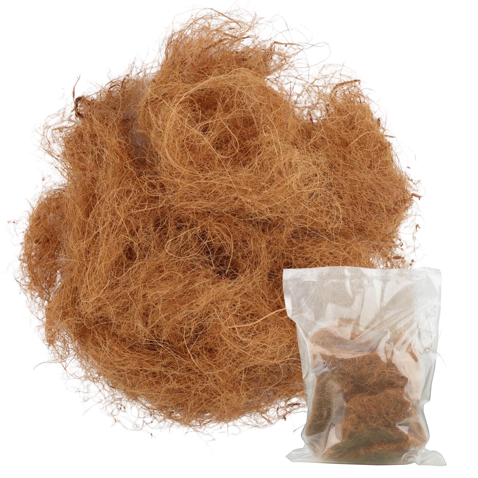 Tharvolex Organic Coconut Husk Silk for Plants,Bird Nesting Material,Organic Coco Coir for Plants,Perfect for Greenery Covering,Gardening,Outdoor Use(SIZE:100g)