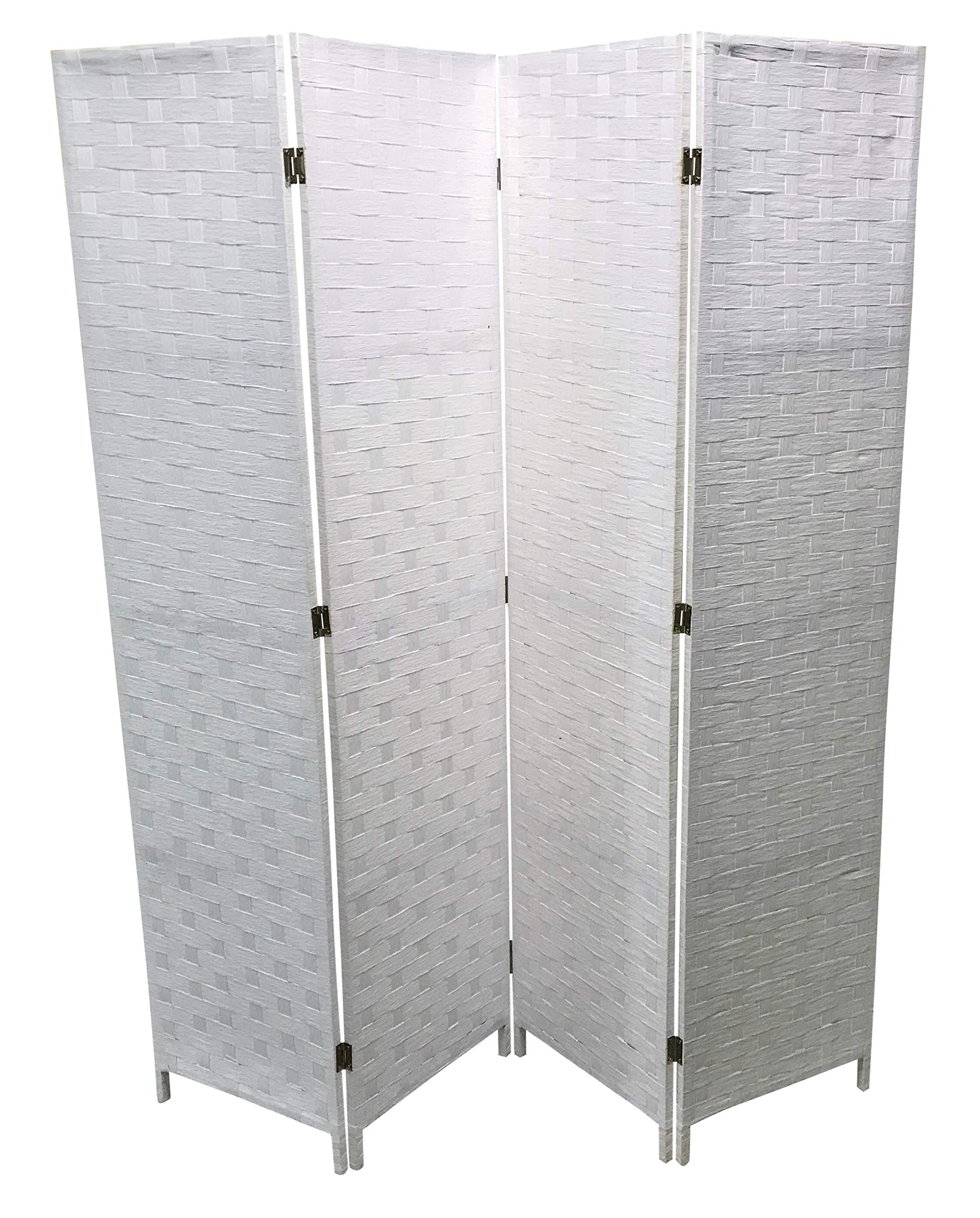 Buy EG WHITE 4 PANEL SOLID STYLE HAND MADE WICKER ROOM DIVIDER
