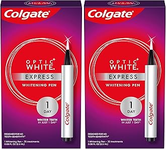 Colgate Optic White Express Teeth Whitening Pen with 35 Treatments, Enamel Safe, Designed for No Tooth Sensitivity, 0.08 oz (Pack of 2)