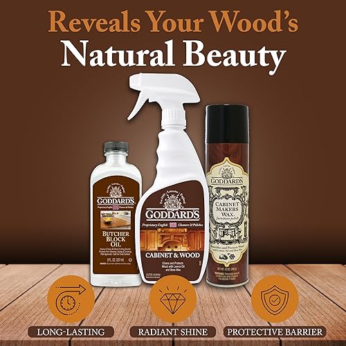 Miniatura 6 de Goddard's Aceite de bloque de carnicero, aceite mineral de grado alimenticio para tabla de cortar madera, limpia e hidrata utensilios de cocina de
