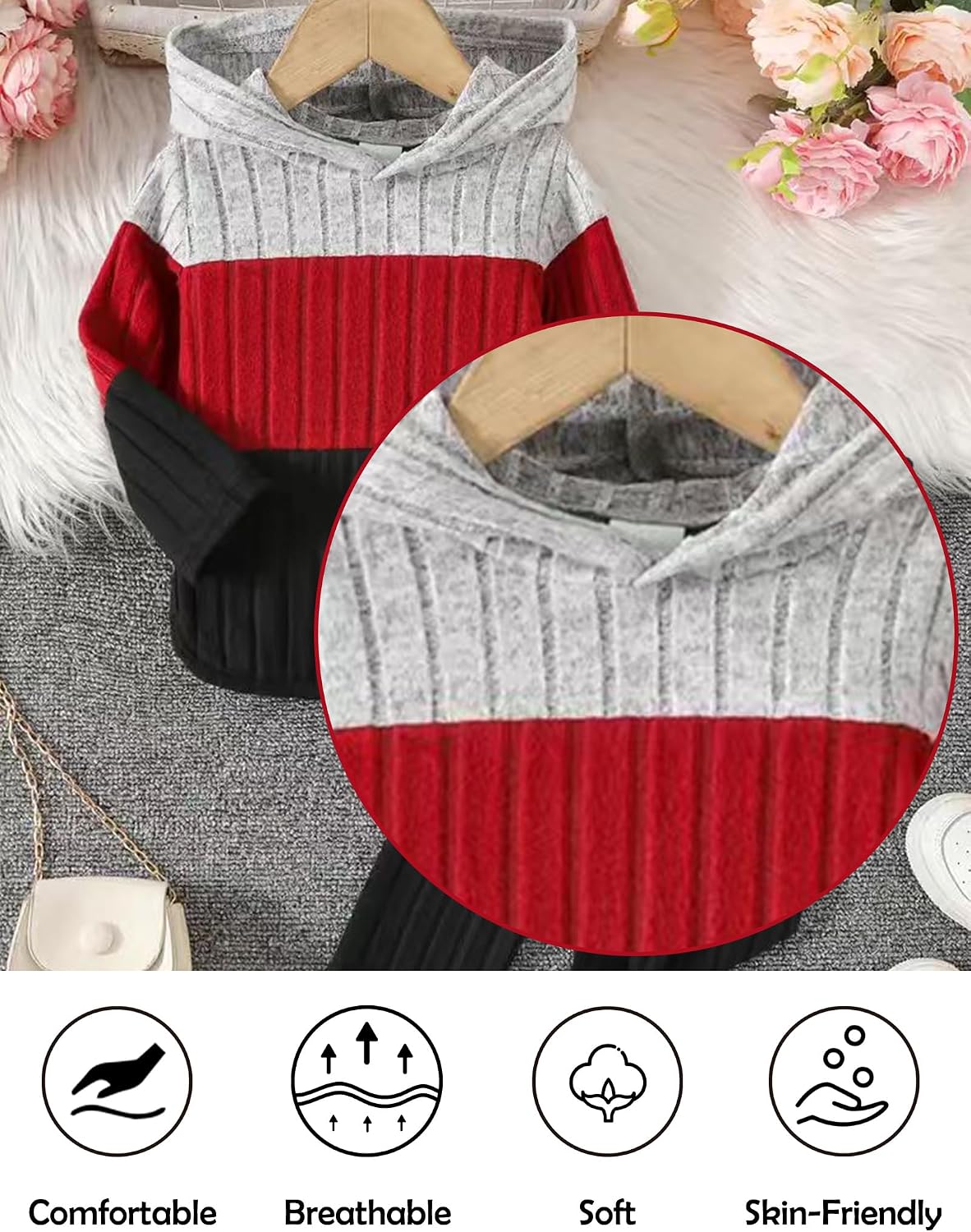 Toddler Baby Girl Clothes Fall Winter Outfits Long Sleeves Hoodie Top Sweatpants Set Sweatsuit 2Pcs