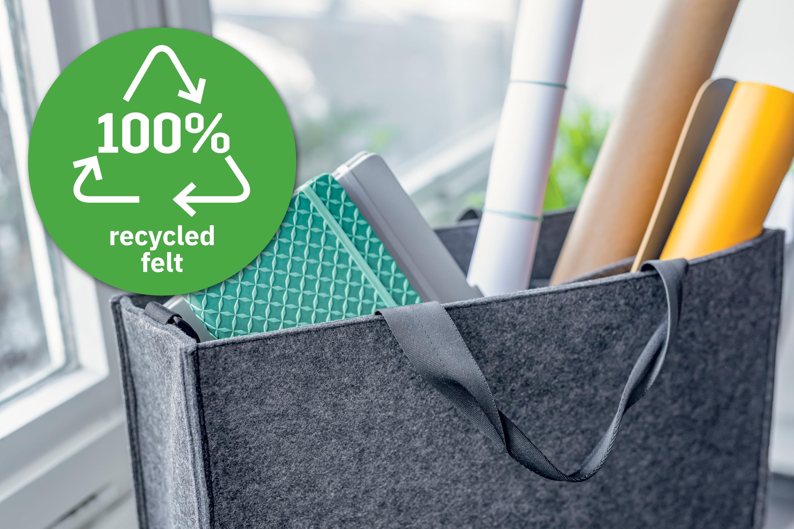 Sigel Desk Sharing Bag Classic dunkelgrau Medium Laptop bis 15,4 Zoll | BA410, Organizer für mobiles Arbeiten, absolut sicherer Stand, synthetischer Filz, 36 x 15 x 28 cm