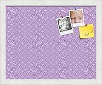 Vista 68 de PinPix Tablero de anuncios de corcho de 12 x 12 pulgadas. Este tablero decorativo enmarcado viene con diseño de círculos B W y un marco blanco