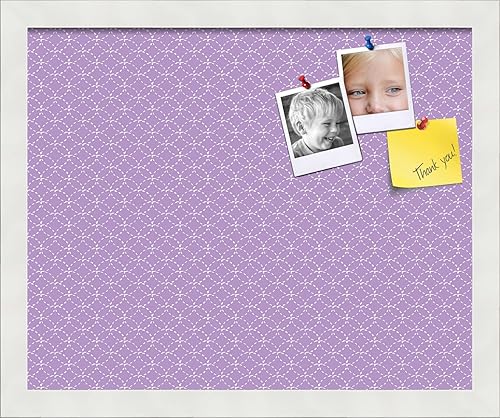 Miniatura 68 de PinPix Tablero de anuncios de corcho de 12 x 12 pulgadas. Este tablero decorativo enmarcado viene con diseño de círculos B W y un marco blanco